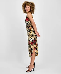 Anne Klein Women's Printed Sleeveless Halter Midi Dress