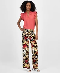 Anne Klein Womens Printed Pull On Wide Leg Pants P Xxs Xxl