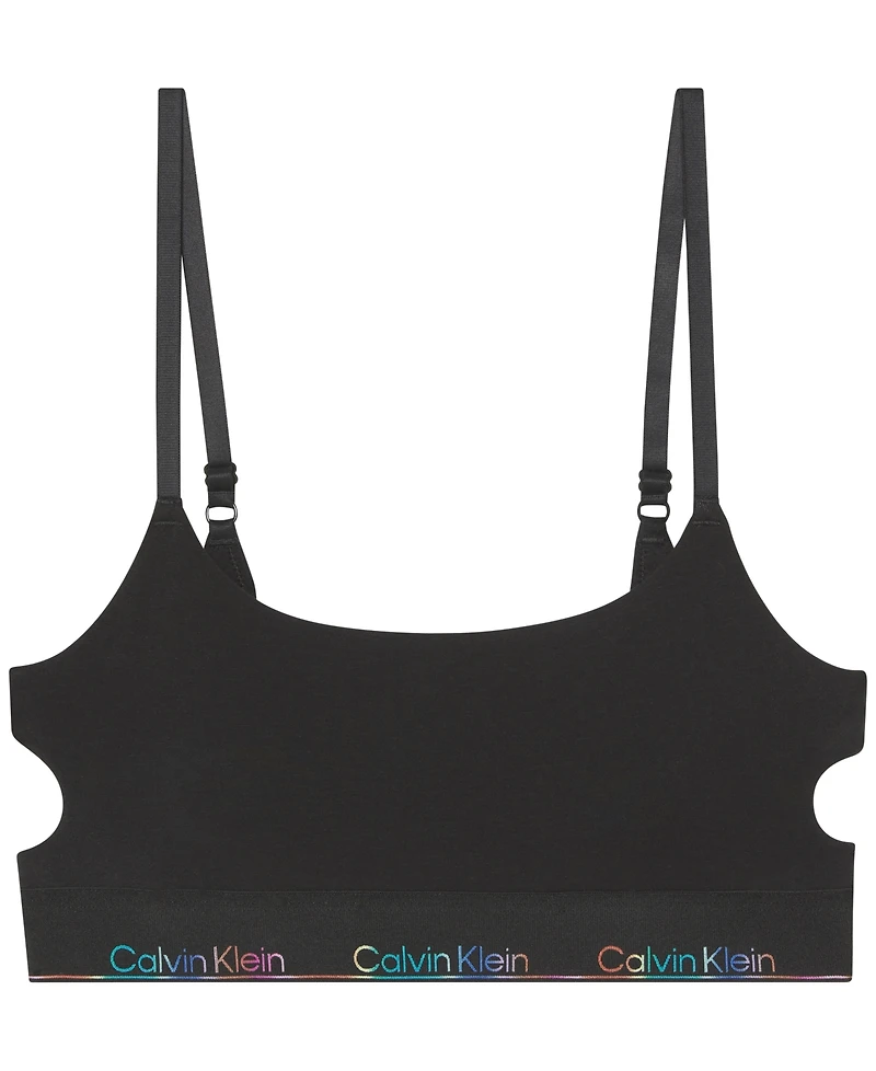 Calvin Klein Women's Icon Pride Deconstructed Unlined Bralette QF8254