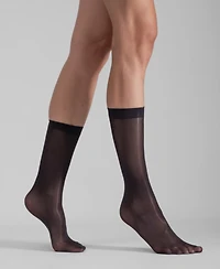 Lechery Women's Set of Two Lustrous Silky Shiny Sheer Dress Socks