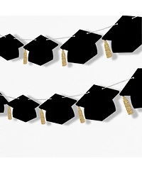 Graduation Cap Garland Banner, 10 Feet of Cord