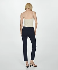 Mango Women's Cropped Slim Fit Pants