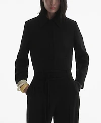 Mango Women's Crop Lapel Suit Jacket