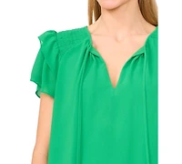 CeCe Women's Tie-Neck Tiered-Ruffle-Sleeve Blouse