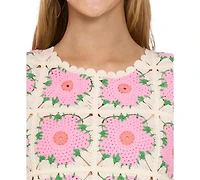 CeCe Women's Crewneck Crochet Flower Tank Top