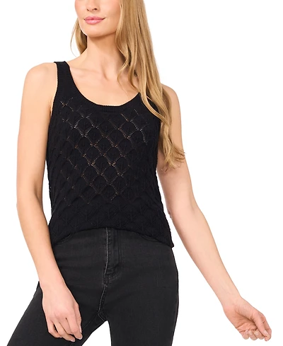 CeCe Women's Cotton Crewneck Sleeveless Sweater Tank Top