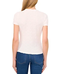 CeCe Women's Short-Sleeve Puckered-Knit Baby T-Shirt