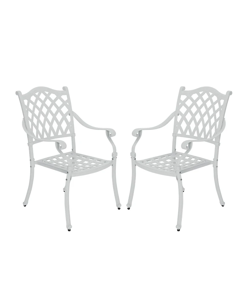 Mondawe Outdoor Cast Aluminum Dining Armchair