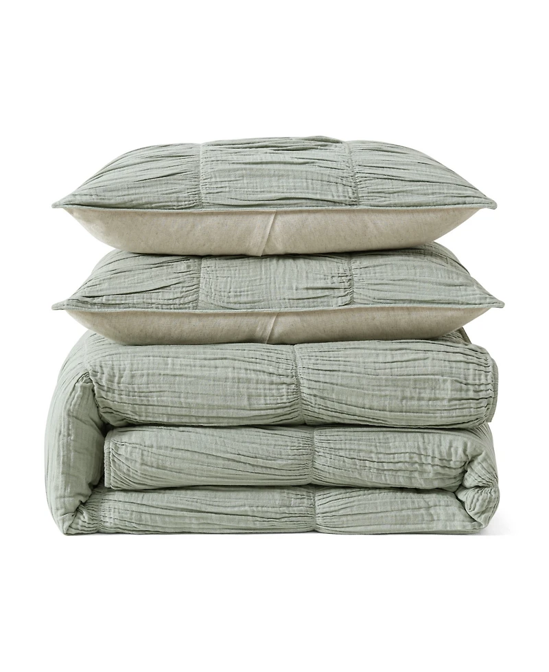 Dkny Pure Ruched Gauze 3-Pc. Duvet Cover Set, Full/Queen