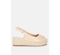 Yarael Croco Peep Toe Wedges