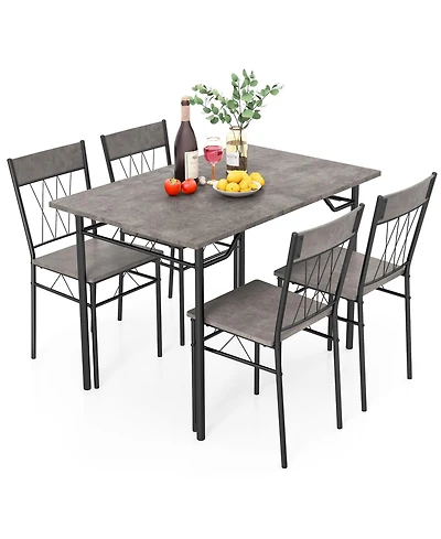 5-Piece Dining Table Set for 4 with Kitchen and Chairs