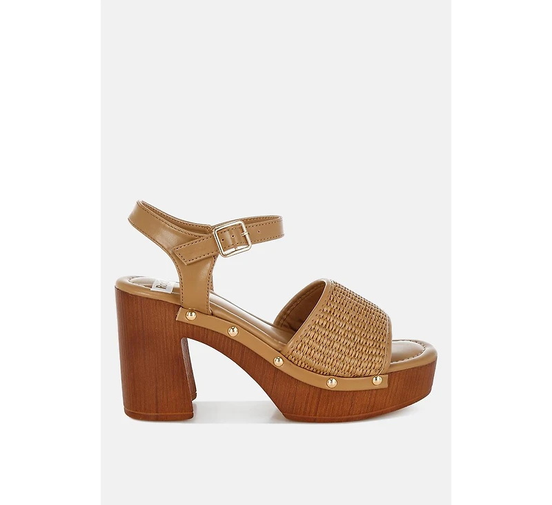 Mazaro Raffia Chunky Sandals