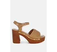 Mazaro Raffia Chunky Sandals
