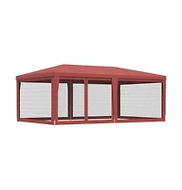 Party Tent with 6 Mesh Sidewalls Red 19.7'x13.1' Hdpe