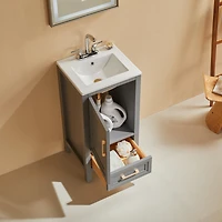 Casainc Fully Assembled 18" Freestanding Single Bathroom Vanity with 2 Handles Sets