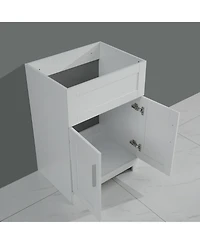 Casainc 24" White Paint Free Laundry Tub Cabinet w/ Stainless Steel Combo