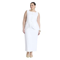 Eloquii Women's Linen Blend Column Skirt