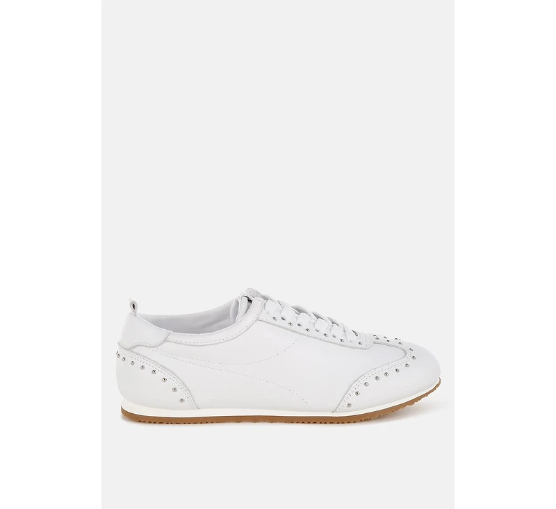 Odaya Studded Real Soft Leather Sneakers Women