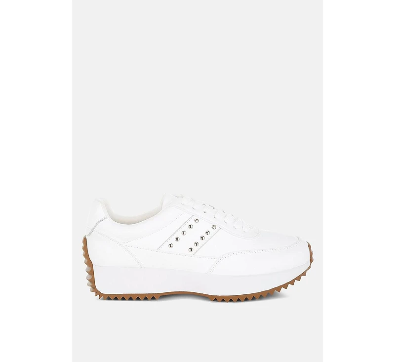 Athion Studded Real Leather Sneakers Women