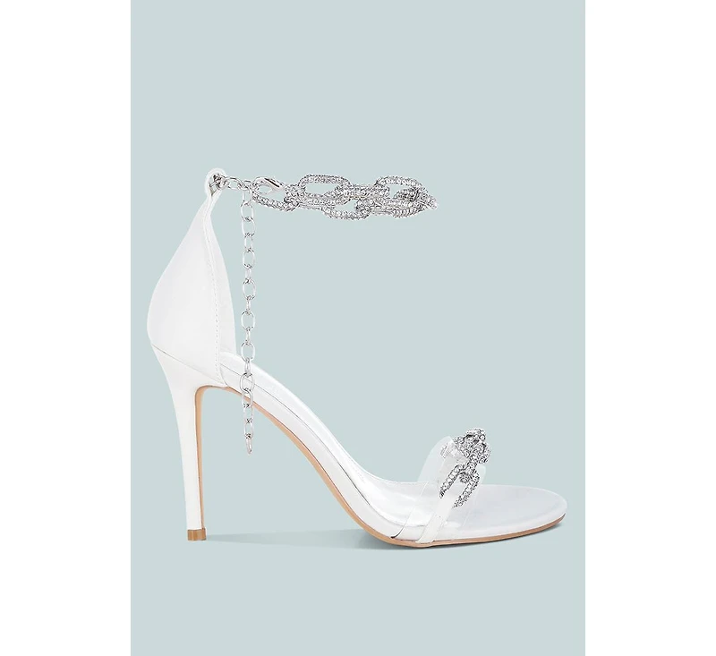 Rabenda Rhinestones Chain Stiletto Sandals