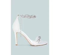 Rabenda Rhinestones Chain Stiletto Sandals