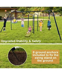 7-in-1 A-Frame Outdoor Swing Set