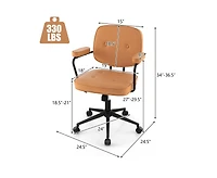 Pu Leather Office Chair with Rocking Backrest and Ergonomic Armrest