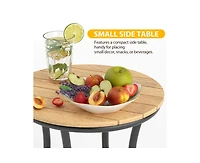 6-Piece Aluminum Outdoor Patio Dining Set with Square Table, Small Side Table and 4-Stackable Chairs