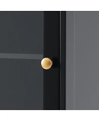 Casainc 63" Tall Bathroom Storage Cabinet with Glass Doors Two Drawers and Adjustable Shelves, Mdf Board Assembly Required