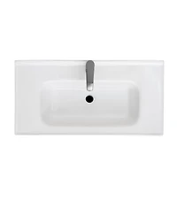 Casainc 32" Bathroom Vanity with White Ceramic Sink & Faucet,Freestanding Bathroom Cabinet with 2 Storage Doors and Open iron Shelf