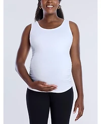 Motherhood Maternity Women's Scoop Neck Side-Ruched Tank Top