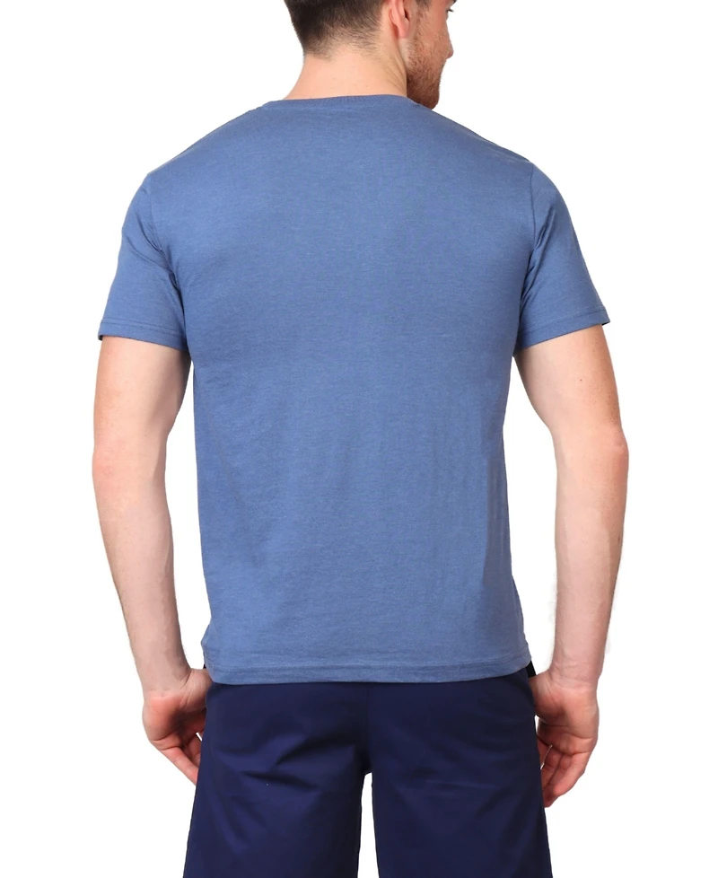 TailorByrd Men's Denim Blue Fishing Club Graphic Tee for Men Classic Cotton Crew Neck T-Shirt