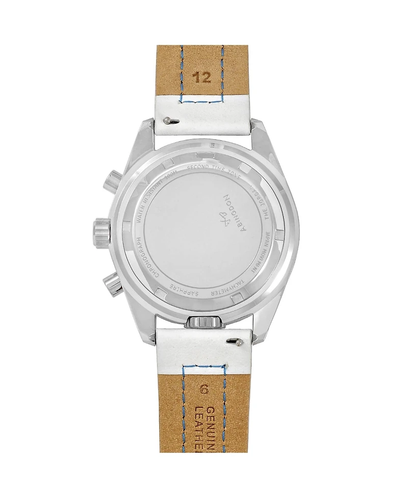 Abingdon Co. Women's Jordan Chronograph Multifunctional Victory Red Leather Strap Watch, 40mm