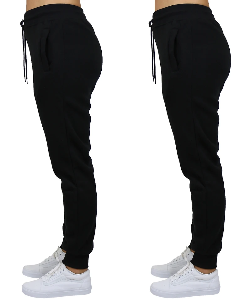 Galaxy By Harvic Women's Loose Fit Fleece Lined Jogger Sweatpants-2 Pack