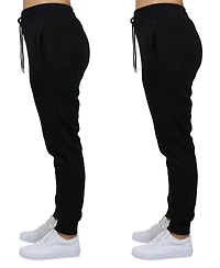 Galaxy By Harvic Women's Loose Fit Fleece Lined Jogger Sweatpants-2 Pack