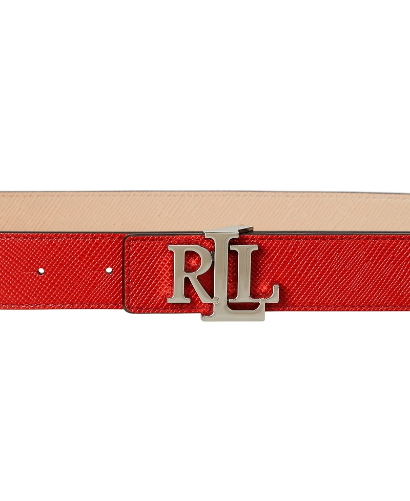 Lauren Ralph Logo Reversible Crosshatch Leather Belt