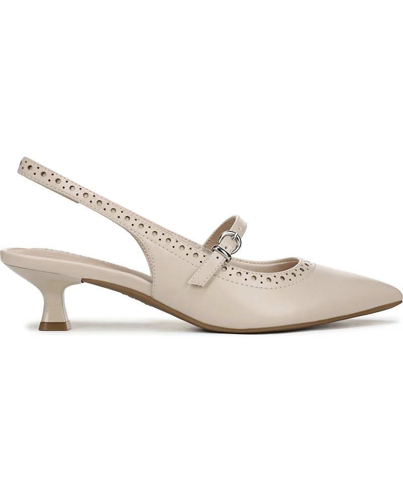 LifeStride Women's Marilyn Pointed Toe Kitten Heel Slingback Pumps