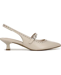 LifeStride Women's Marilyn Pointed Toe Kitten Heel Slingback Pumps