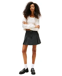 Tommy Jeans Women's Cotton Canvas Pleated Mini Skirt