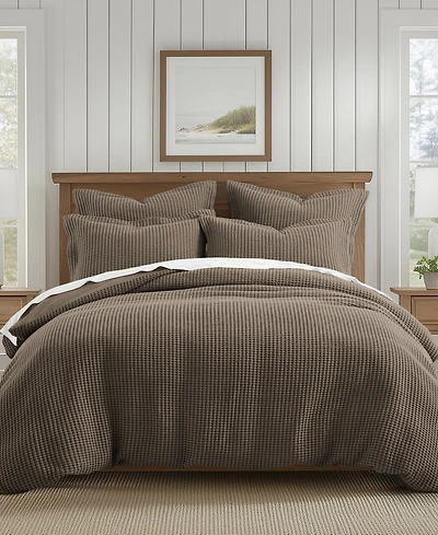 Levtex Mills Waffle Textured 3-Pc. Duvet Cover Set, Full/Queen