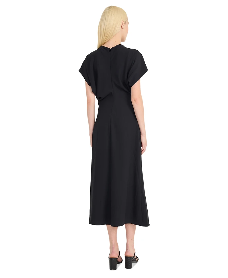 Luxely Women's Draped Dolman-Sleeve Midi Dress