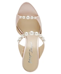 Betsey Johnson Women's Lacy Embellished Satin Heeled Mules