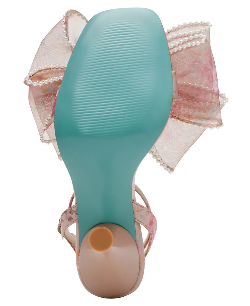 Betsey Johnson Women's Fawn Mesh Bow Heeled Sandals