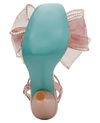 Betsey Johnson Women's Fawn Mesh Bow Heeled Sandals