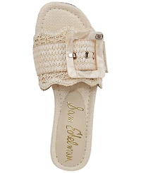 Sam Edelman Women's Bambi Raffia Buckle Slide Sandals