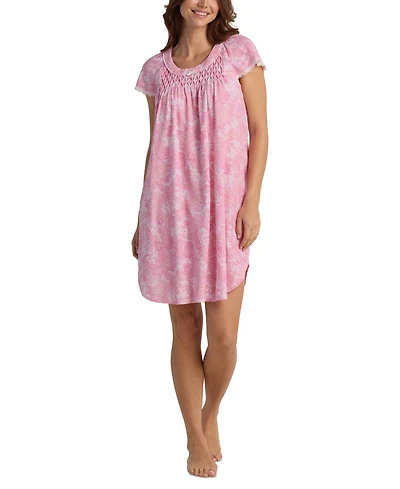 Miss Elaine Women's Printed Short-Sleeve Nightgown