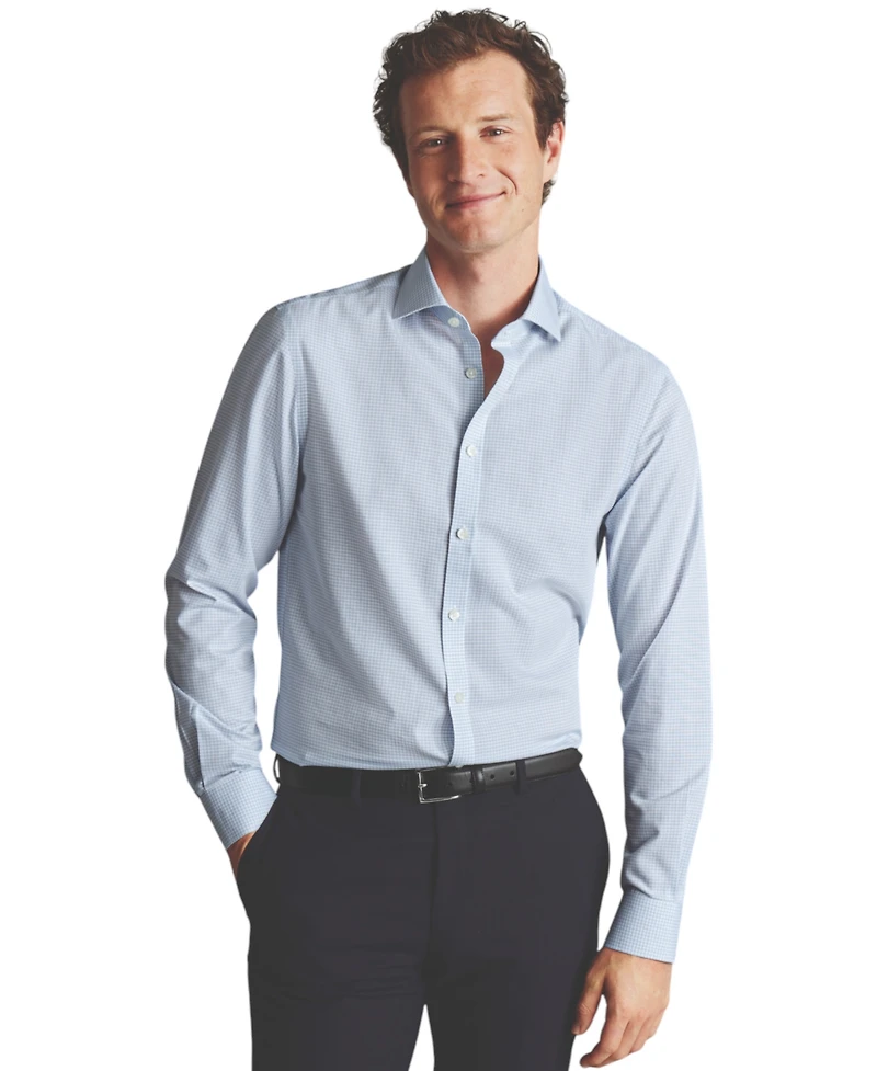 Charles Tyrwhitt Men's Slim-Fit Poplin Gingham Shirt