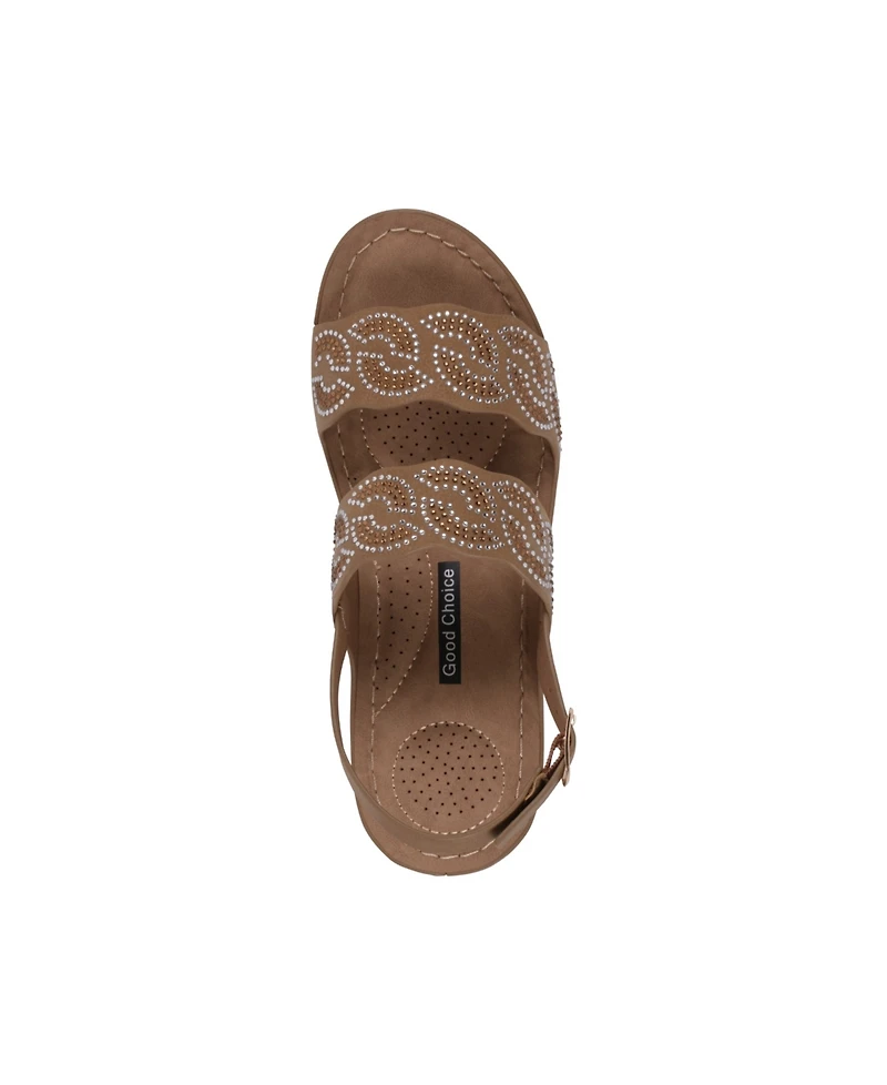 Gc Shoes Women's Alexia Embellished Wedge Sandals