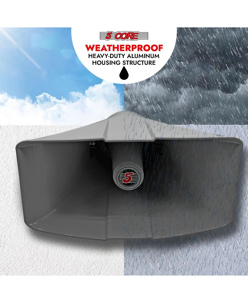 5 Core Pa Horn Speaker Outdoor 8x16" Siren Loudpeaker • 40W Rms Loud Megaphone Driver Horn - Suh-400 1Pc