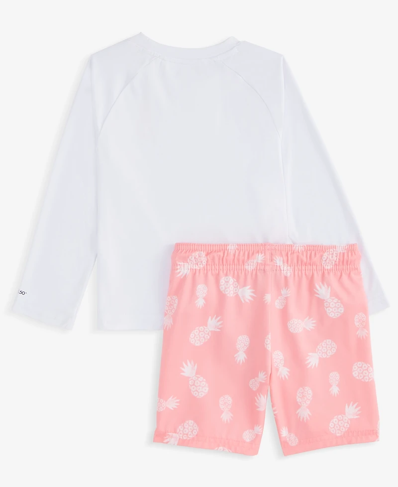 Hurley Toddler Boys Pineapple Swim Top & Printed Shorts, 2 Piece Set